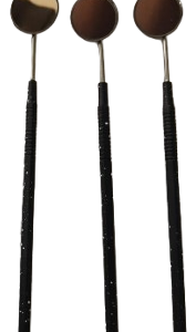 SS Mouth Mirror with Handle - pk of 3